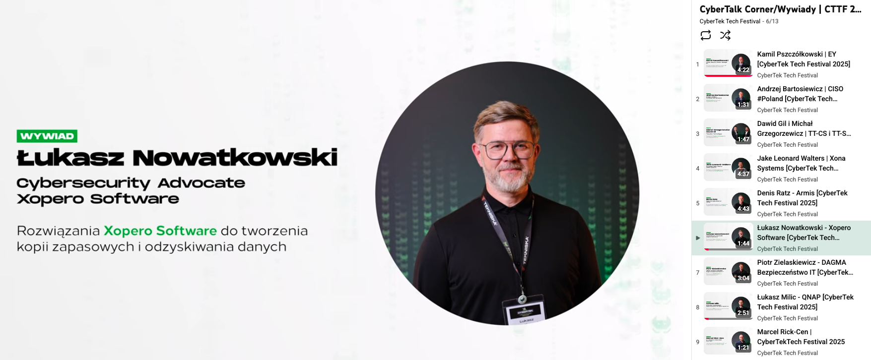 CyberTek Tech Festival 2025 – ekspercki content wideo jako element post-event communication